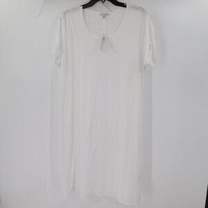 NWT James perse shirt dress Women's 3 rolled sleeve slub tee white cotton blend